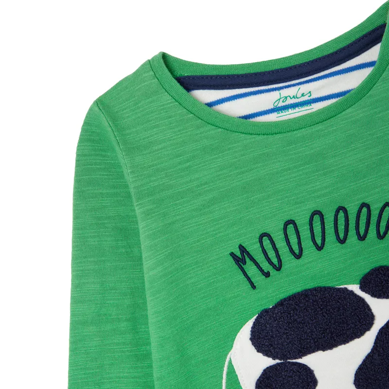 Joules Baby Tate Artwork T-Shirt - Green Cow-2